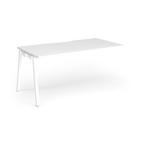 Connex Angled 1600 x 800 x 725mm Single Add On Bay - White Frame / White Top