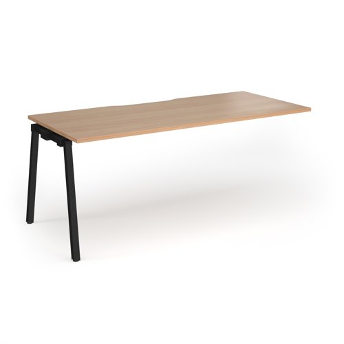 Connex Angled 1800 x 800 x 725mm Single Add On Bay - Black Frame / Beech Top