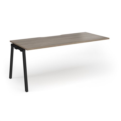 Connex Angled 1800 x 800 x 725mm Single Add On Bay - Black Frame / Nebraska Oak Top