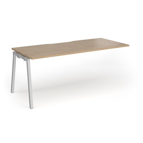 Connex Angled 1800 x 800 x 725mm Single Add On Bay - Silver Frame / Kendal Oak Top