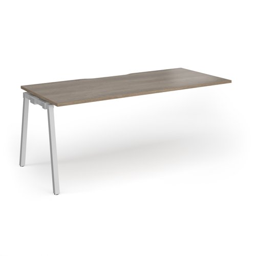 Connex Angled 1800 x 800 x 725mm Single Add On Bay - Silver Frame / Nebraska Oak Top