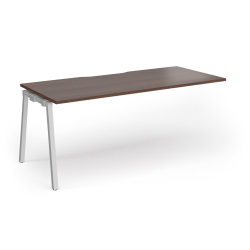 Connex Angled 1800 x 800 x 725mm Single Add On Bay - Silver Frame / Walnut Top
