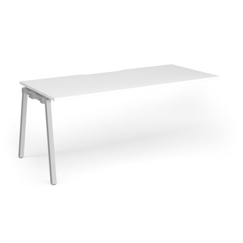 Connex Angled 1800 x 800 x 725mm Single Add On Bay - Silver Frame / White Top