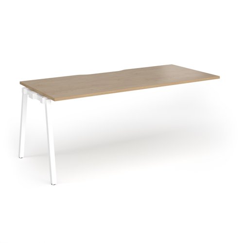 Connex Angled 1800 x 800 x 725mm Single Add On Bay - White Frame / Kendal Oak Top