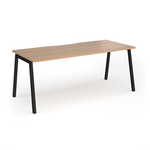 Connex Angled 1800 x 800 x 725mm Single Desk - Black Frame / Beech Top