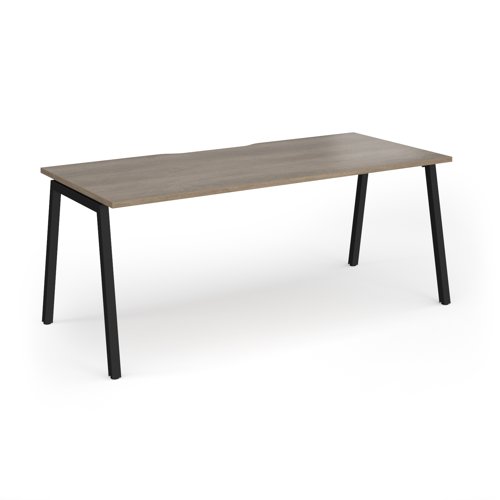 Connex Angled 1800 x 800 x 725mm Single Desk - Black Frame / Nebraska Oak Top