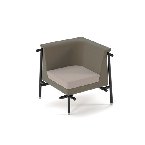 Addison modular soft seating corner sofa with black metal frame and legs - made to order