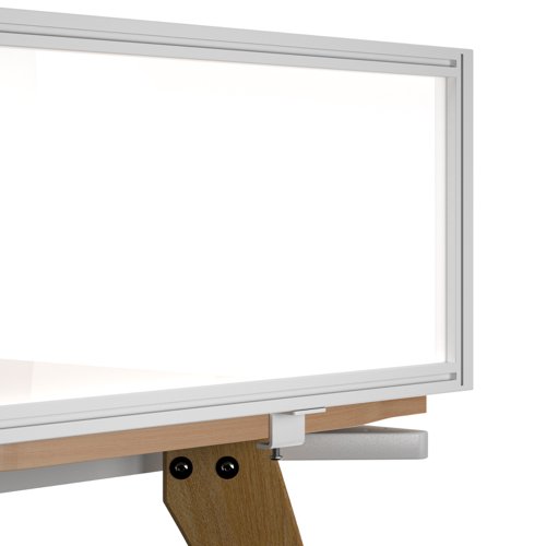 Glazed screen brackets for single Adapt and Fuze desks or runs of single desks (pair) - white