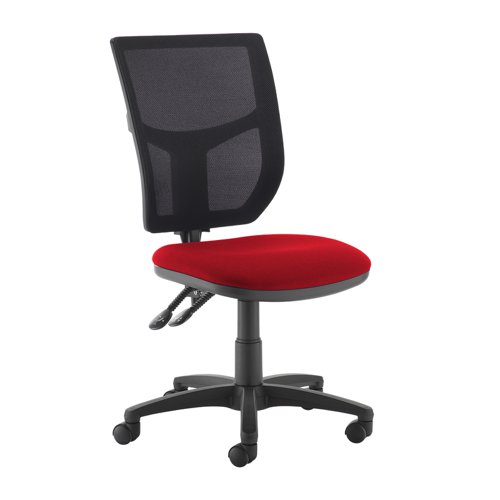 Altino 2 lever high mesh back operators chair with no arms - Belize Red