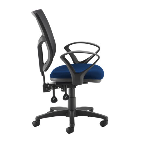 Altino mesh back PCB operator chair with fixed arms - blue AH11-000-BLU Buy online at Office 5Star or contact us Tel 01594 810081 for assistance