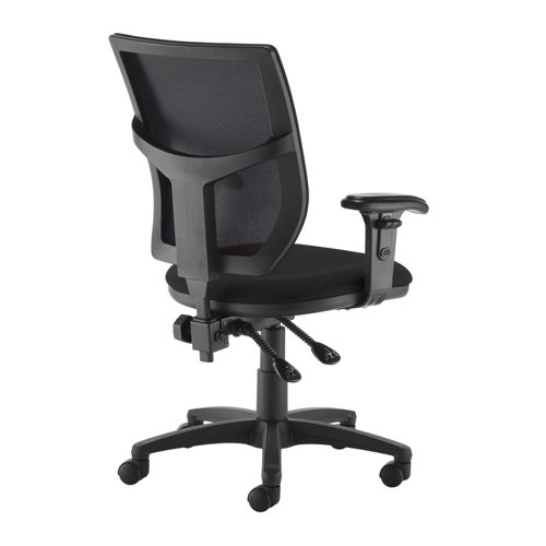 Altino 2 lever high mesh back operators chair with adjustable arms - black