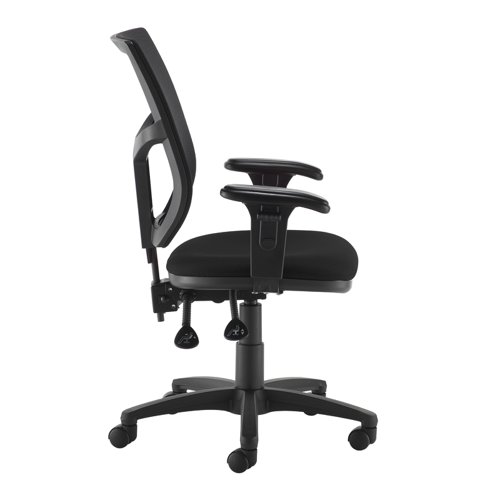 Altino mesh back PCB operator chair with adjustable arms - black