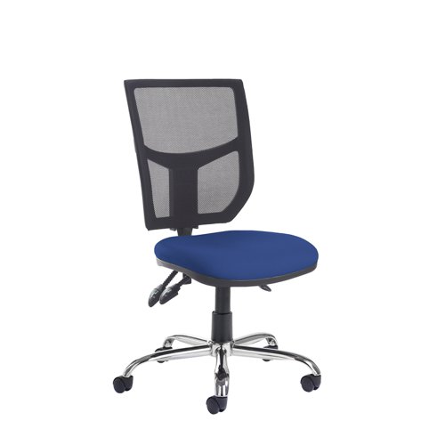 Altino mesh back asynchro operator chair with no arms and chrome base - made to order