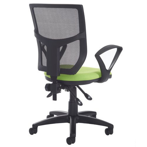 Altino mesh back asynchro operator chair with seat depth adjustment and fixed arms - black