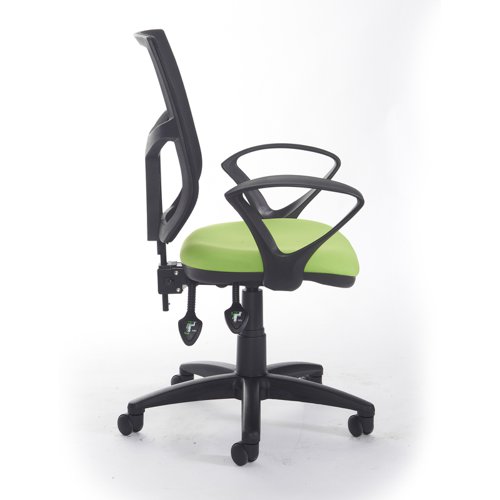 Altino mesh back asynchro operator chair with seat depth adjustment and fixed arms - blue
