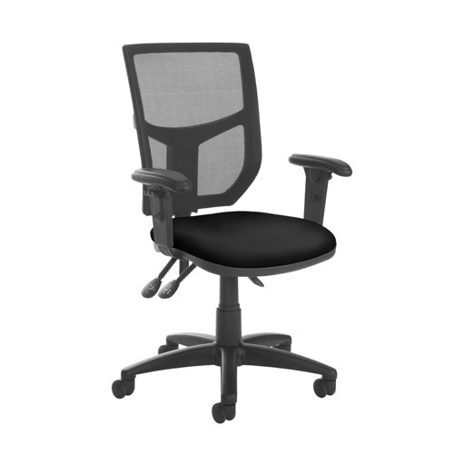 Altino mesh back asynchro operator chair with seat depth adjustment and adjustable arms - black