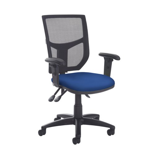 Altino mesh back asynchro operator chair with seat depth adjustment and adjustable arms - blue