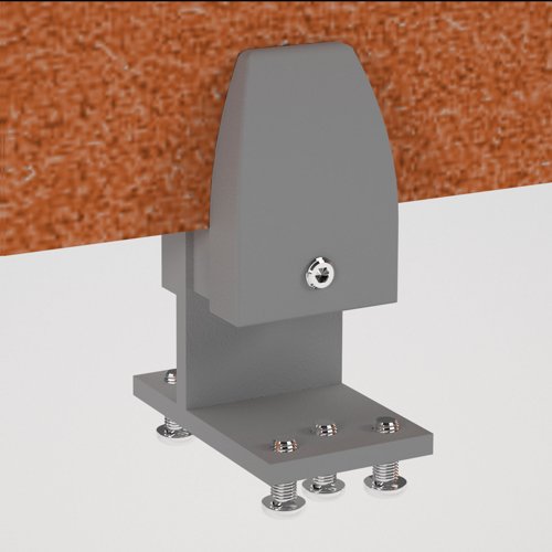 PET Double desk screen clamp bracket - Silver