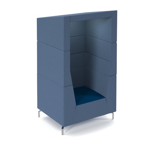 Alban Top single seater high sofa with canopy and touch light - maturity blue seat with range blue back