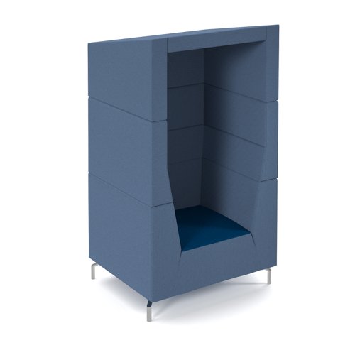 Alban Top single seater high sofa with canopy - maturity blue seat with range blue back