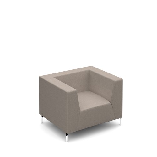 Alban low back single seater sofa with chrome legs