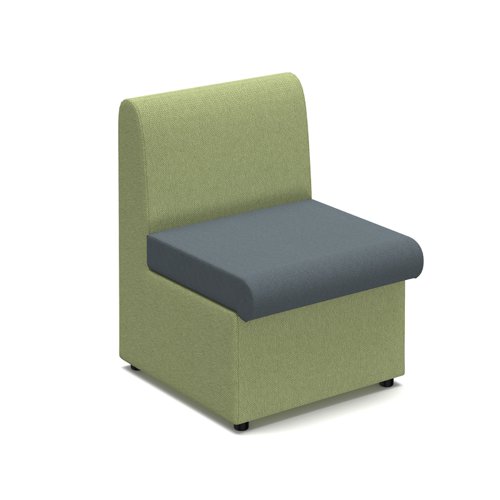 Alto modular reception seating with no arms - elapse grey seat with endurance green back