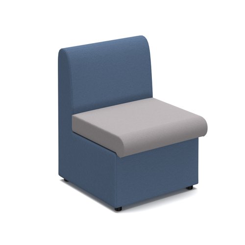 Alto modular reception seating with no arms - forecast grey seat with range blue back
