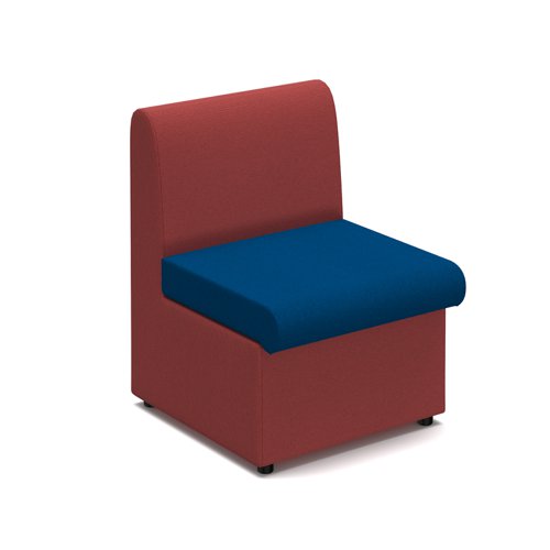 Alto modular reception seating with no arms - maturity blue seat with extent red back