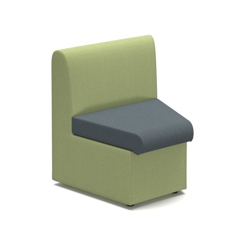Alto modular reception seating concave with no arms - elapse grey seat with endurance green back