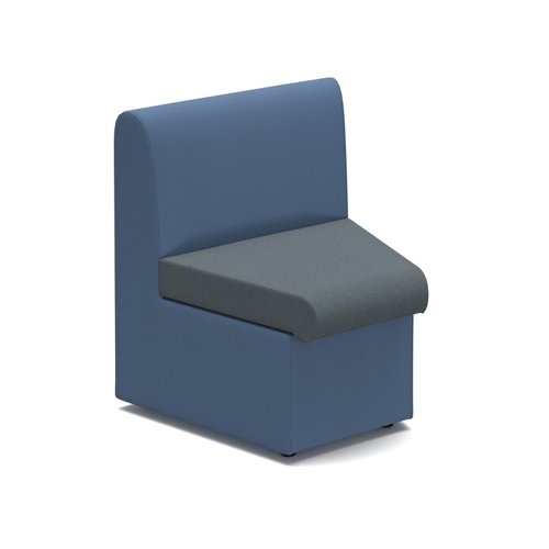 Alto modular reception seating concave with no arms - elapse grey seat with range blue back