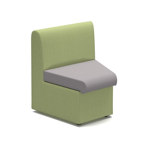 Alto modular reception seating concave with no arms - forecast grey seat with endurance green back
