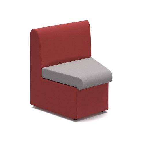 Alto modular reception seating concave with no arms - forecast grey seat with extent red back