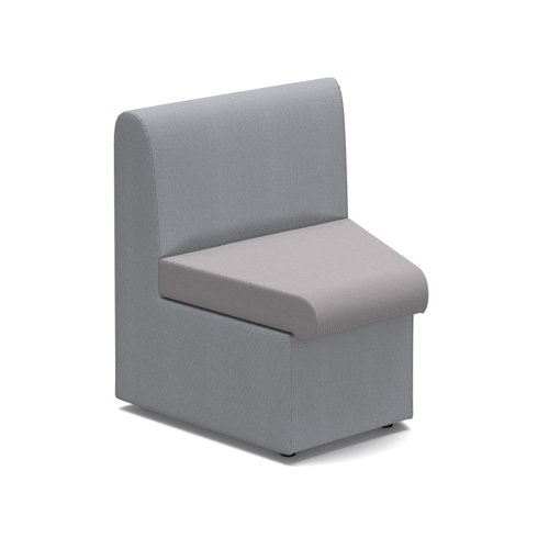 Alto modular reception seating concave with no arms - forecast grey seat with late grey back