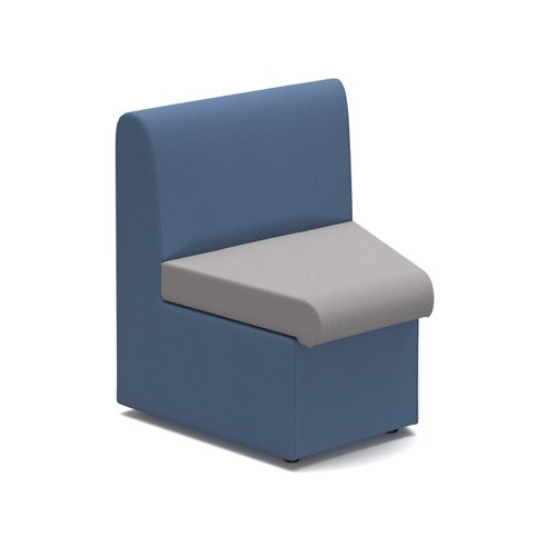 Alto modular reception seating concave with no arms - forecast grey seat with range blue back