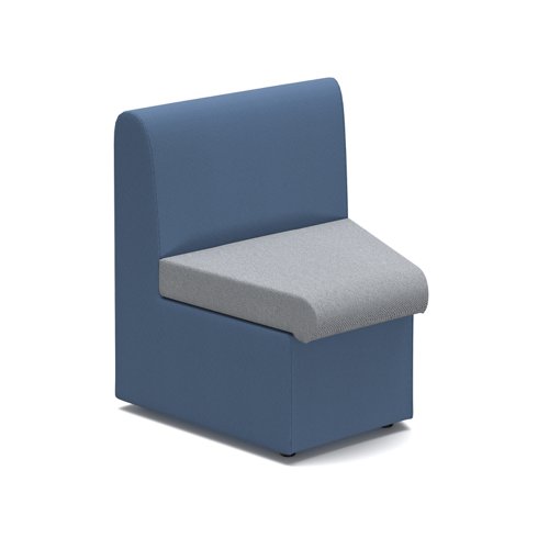 Alto modular reception seating concave with no arms - late grey seat with range blue back