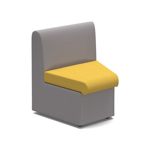 Alto modular reception seating concave with no arms - lifetime yellow seat with forecast grey back