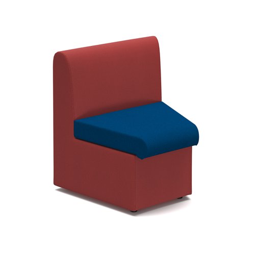 Alto modular reception seating concave with no arms - maturity blue seat with extent red back