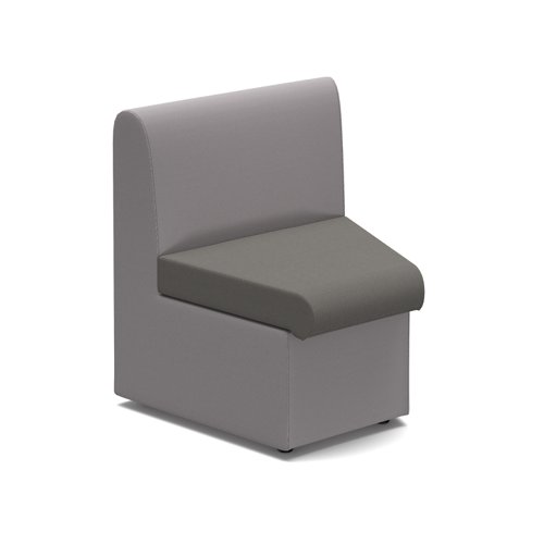 Alto modular reception seating concave with no arms - present grey seat with forecast grey back
