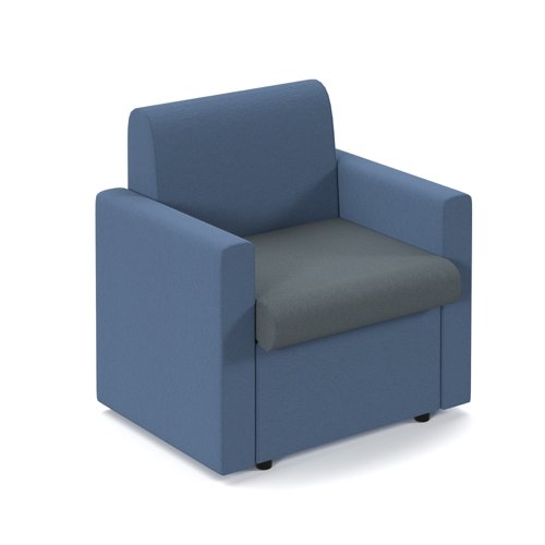 Alto modular reception seating with arms - elapse grey seat and arms with range blue back