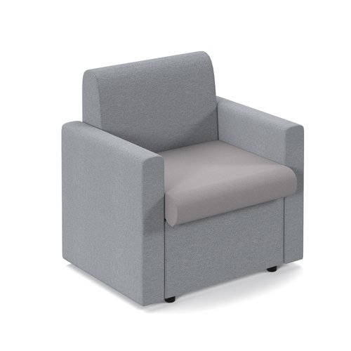 Alto modular reception seating with arms - forecast grey seat and arms with late grey back