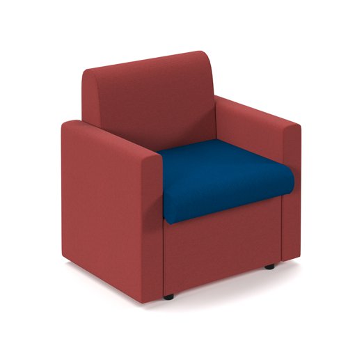 Alto modular reception seating with arms - maturity blue seat and arms with extent red back