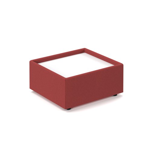 Alto modular reception seating wooden table - white top with extent red base