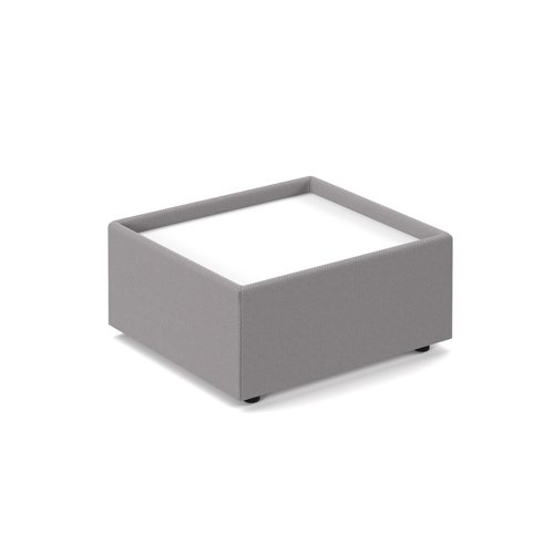 Alto modular reception seating wooden table - white top with forecast grey base