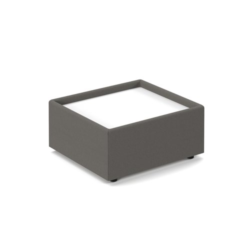 Alto modular reception seating wooden table - white top with present grey base