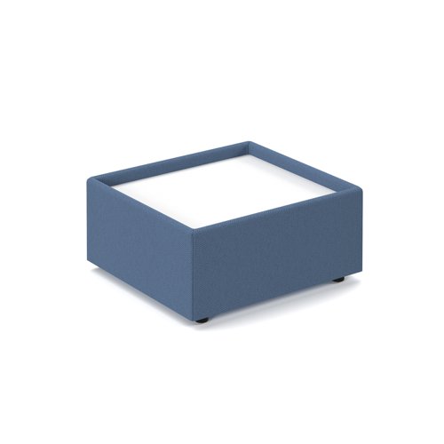 Alto modular reception seating wooden table - white top with range blue base