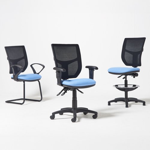 Altino mesh back asynchro operator chair with seat depth adjustment and adjustable arms - black