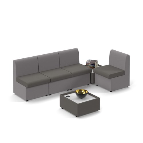 Alto modular reception seating with no arms - present grey seat with forecast grey back Dams International