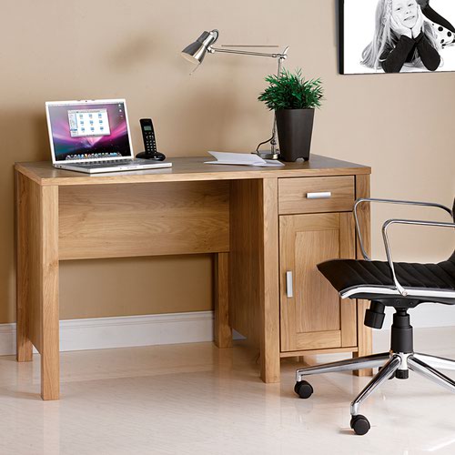Amazon home office workstation with integrated drawer and cupboard unit - oak Dams International