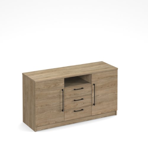 Anson executive credenza unit - barcelona walnut | ANS-CRD-BW | Dams International