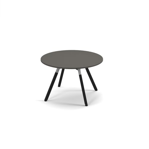 Anson executive circular meeting table with A-frame legs - Onyx Grey